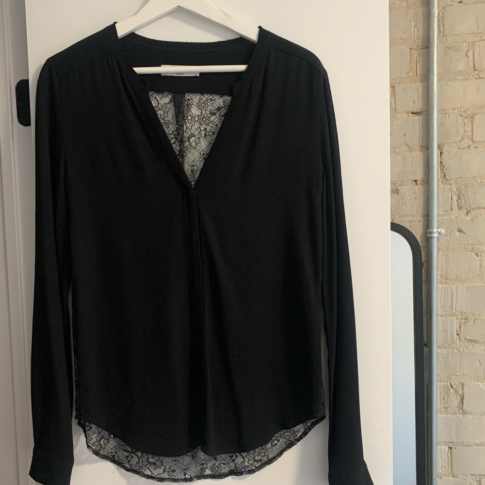 SANDRO BLACK LACE BACK NIGHT OUT TOP
